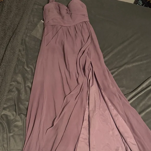 Azazie Strapless Lavender Dress - Picture 3 of 11